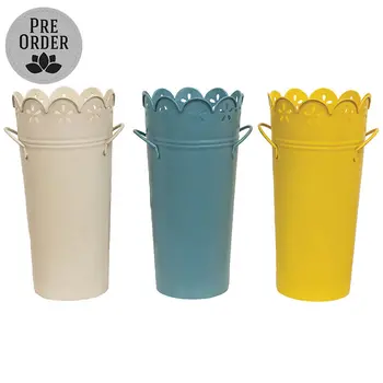 Metal Scalloped Flower Edge Planter - 3 Asstd. , 70233