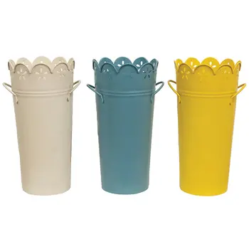 Metal Scalloped Flower Edge Planter - 3 Asstd. , 70233