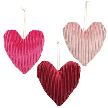 Stuffed Chenille Valentine Heart Ornament - 3 Asstd., CW5068