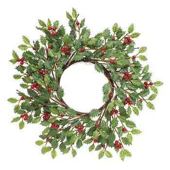 Merry Little Holly & Berries Wreath - 18"
