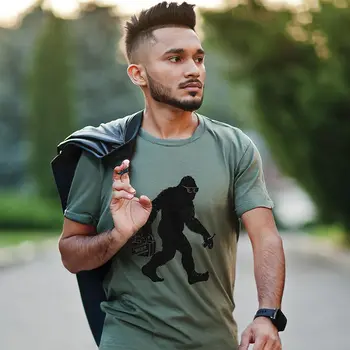 Sasquatch Beer T-Shirt - Heather Military Green, L199XXL