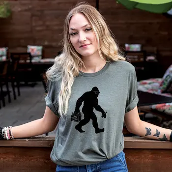 Sasquatch Beer T-Shirt - Heather Military Green, L199
