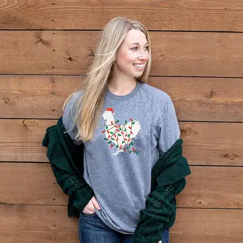 Christmas Chicken T-Shirt XXL, Graphite Heather, L212XXL