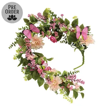 Blushing Butterfly Garden Garland - 4 Ft. , SA112639