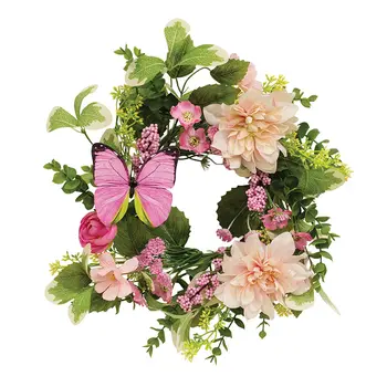 Blushing Butterfly Garden Candle Ring - 6.5", SA112640