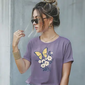 Comfort Colors® Garden Butterfly T-Shirt, Wine, XXL, L217