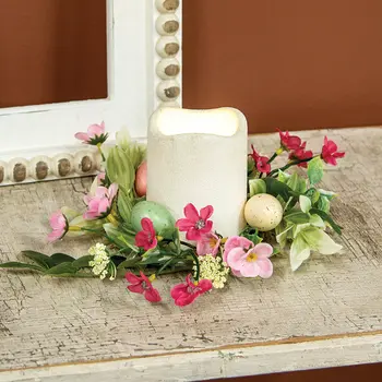 New Growth Blooms & Eggs Candle Ring - 3-1/2 In