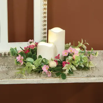 New Growth Blooms & Eggs Candle Ring - 6-1/2 In