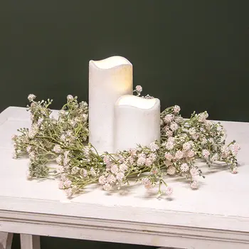 Blushing Blessed Clover Candle Ring - 6-1/2 In