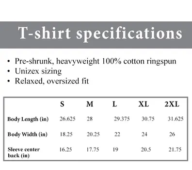 Comfort Colors® Size chart