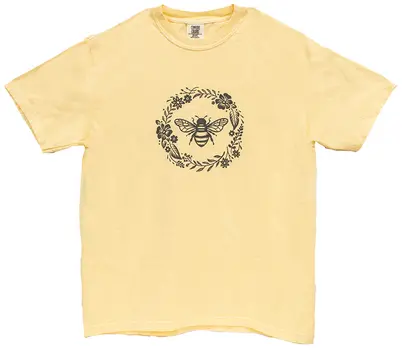Comfort Colors® Floral Bee T-Shirt, Butter, XXL, L215XXL