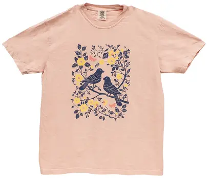 Comfort Colors® Birds & Blossoms T-Shirt, Peachy, L216