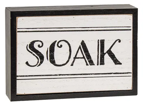 Black & White Bath Words Box Sign, 3 Asstd.