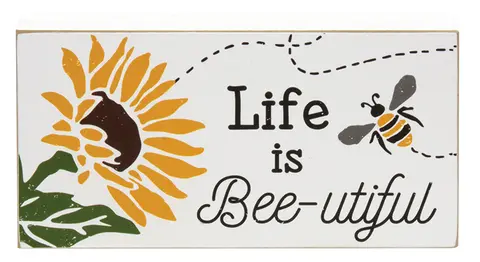 Bee-utiful Wooden Block, 3 Asstd.