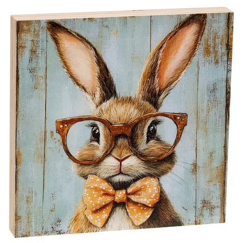 Bunny In Red Specs Block - 5 In Sq., 51750