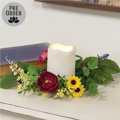 Breezy Summer Blooms Candle Ring - 3", SA112617