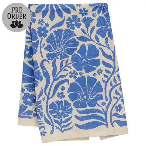 Spring Blue Flower Tea Towel 18 x 28, 19896