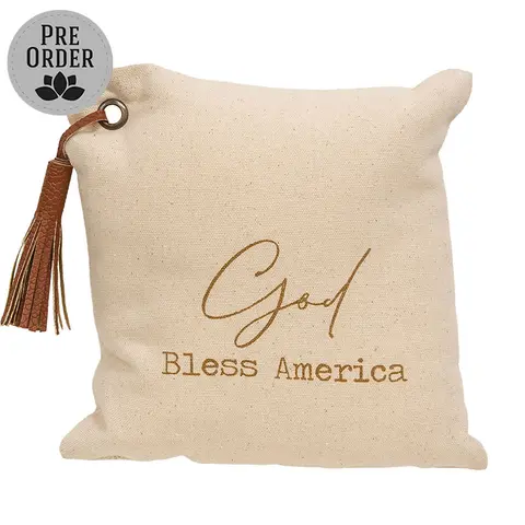 God Bles America mini sentiment pillow - 8in x 8in, 19943