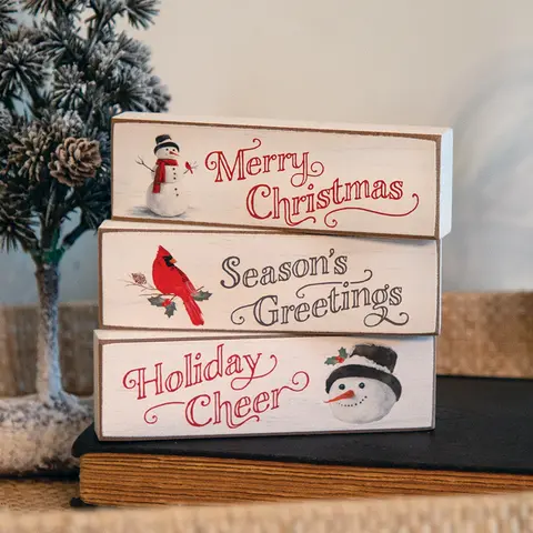 Vintage Season's Greetings Mini Block, 3 Asstd.