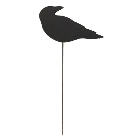 Wooden Crow Planter Stake Topper, 6.5"H, 38059