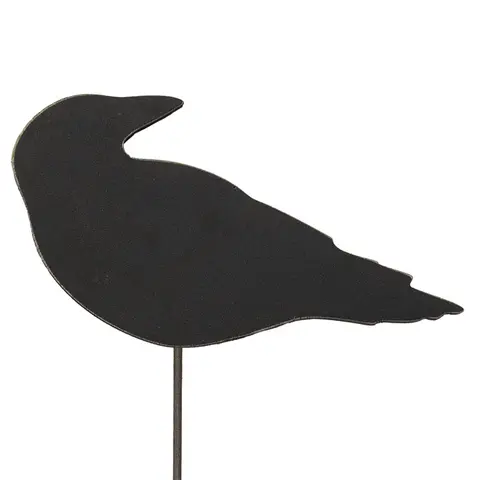 Wooden Crow Planter Stake Topper, 6.5"H, 38059