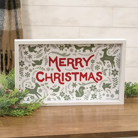 Merry Christmas Yuletide Folklore Friends Box Sign 38670