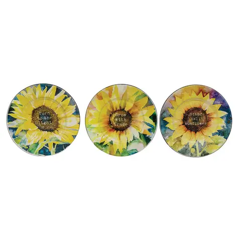 Sunflower Trinket Trays 3 Asstd., 39041
