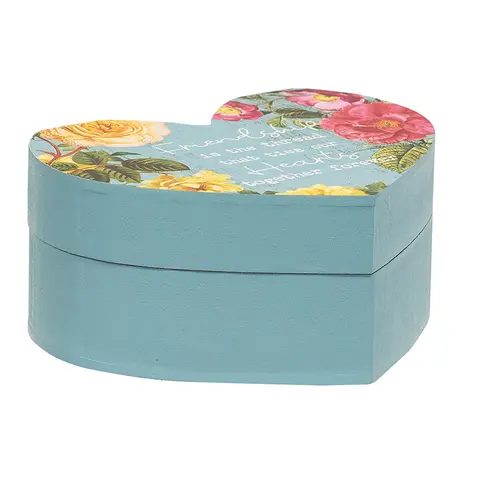Friendship is the Thread Vintage Rose Heart Trinket Box, 39048