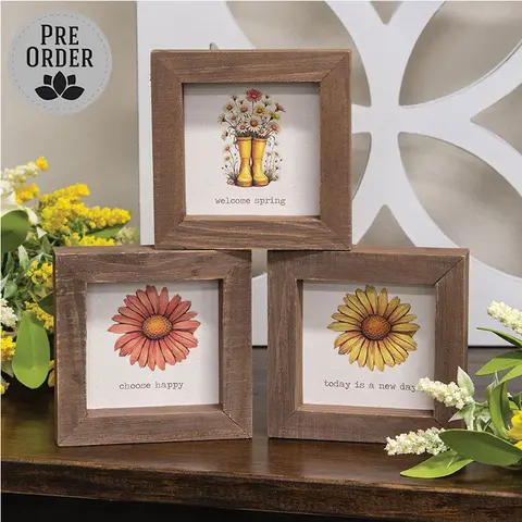 Daisy Framed Sign - 3 Asstd. , 39051