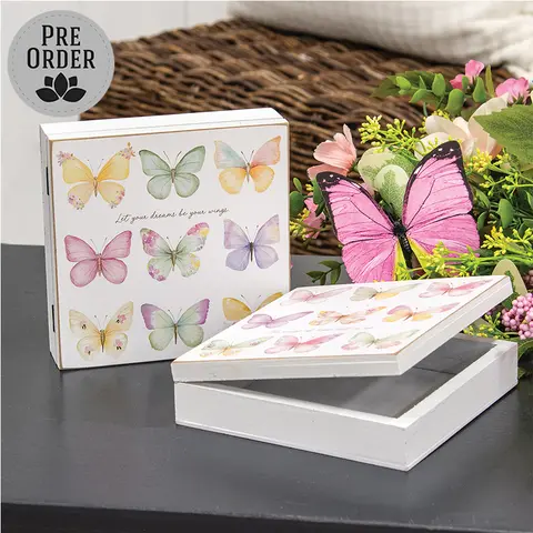 Butterfly Grid Hinged Box 2 Asstd., 39057