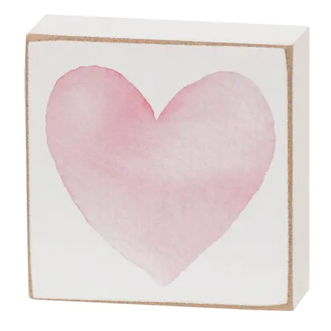 Watercolor Heart 2" Square Block - 4 Asstd., 39065