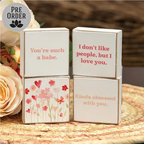 Kinda Obsessed 2" Square Block - 4 Asstd., 39067