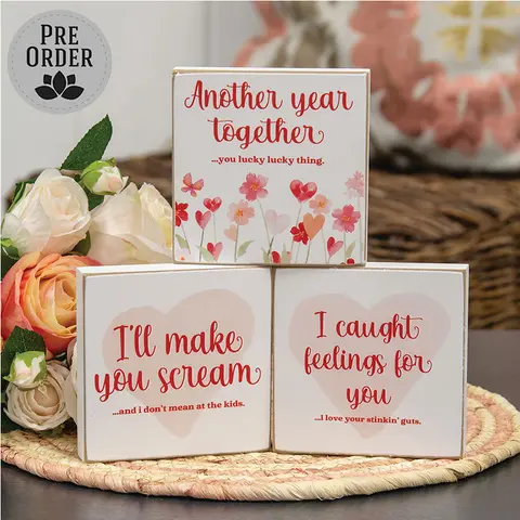 Caught Feelings 4" Square Block - 3 Asstd., 39068