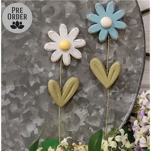 Distressed Wood Daisy Magnet - 2 Asstd., 39115