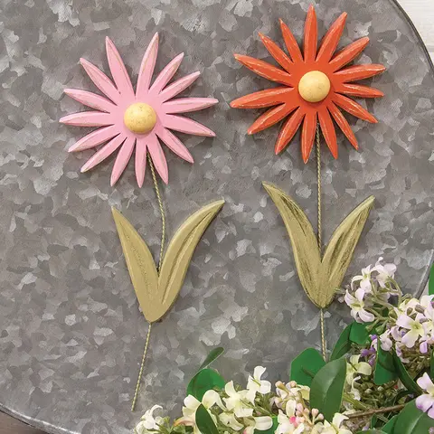 Distressed Wood Flower Magnets - 2 Asstd., 39116