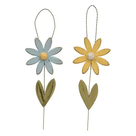 Distressed Wood Daisy Hanger - 2 Asstd., 39155