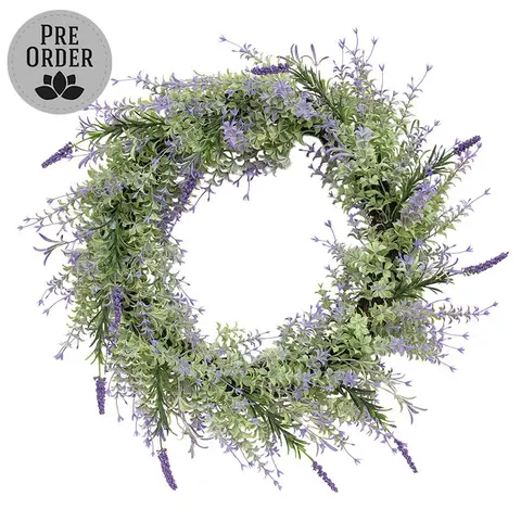 Golden Trumpet & Lavender Wreath - 20 In, CB042645