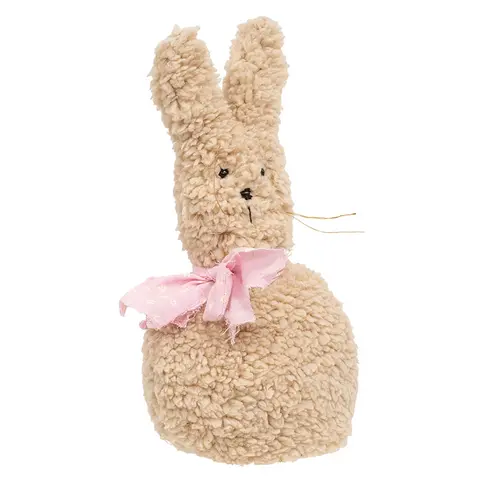Stuffed Sherpa Bunny Sitter - 9.5"H, CW5006