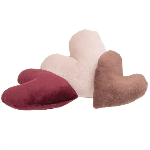 Plush Velvet Heart Ornaments, 3/Set, CW5018