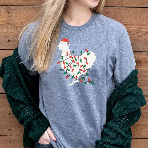 Christmas Chicken T-Shirt XXL, Graphite Heather
