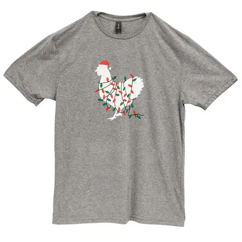 Christmas Chicken T-Shirt, Graphite Heather, L212