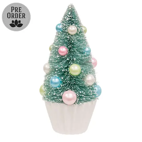 Teal Bottle Brush Tree - 9"H, RJA6018