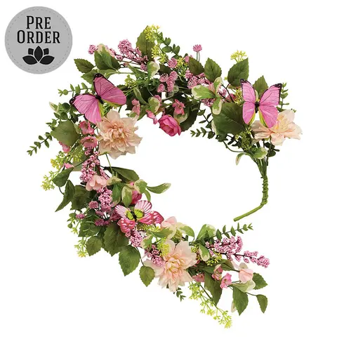 Blushing Butterfly Garden Garland - 4 Ft. , SA112639