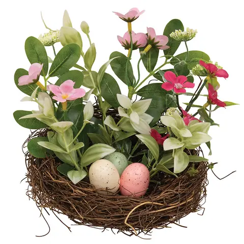 New Growth Blooms & Eggs Nest - 6 In, SA112659