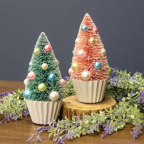 Teal Bottle Brush Tree - 9"H, RJA6018