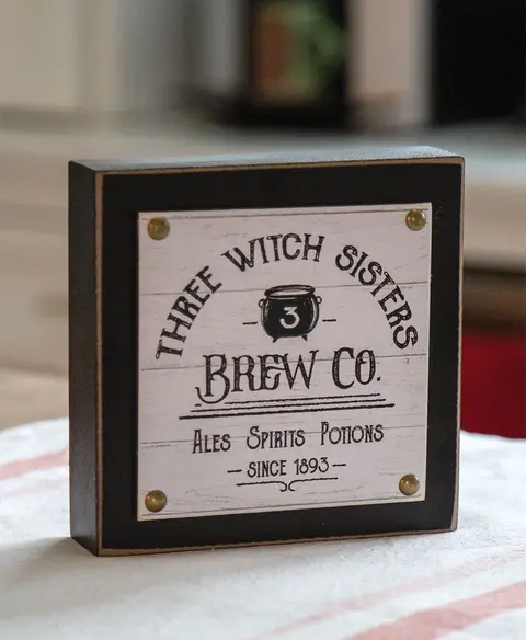 Three Witch Sisters Layered Box Sign, 37932