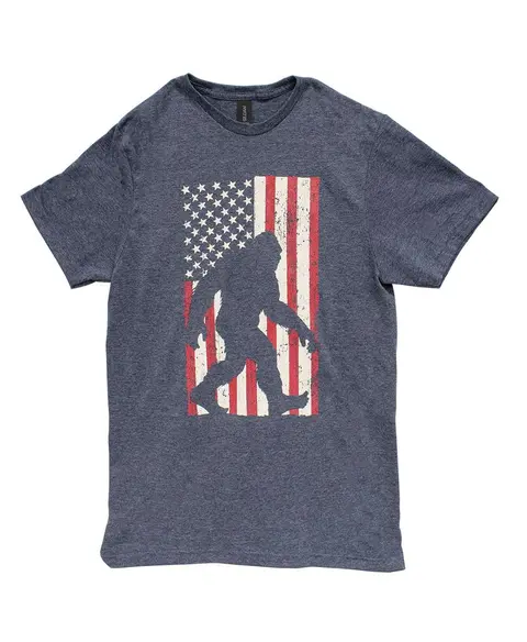Sasquatch Flag T-Shirt - Heather Navy, L198