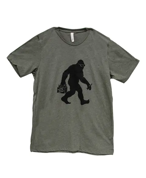 Sasquatch Beer T-Shirt - Heather Military Green, L199XXL