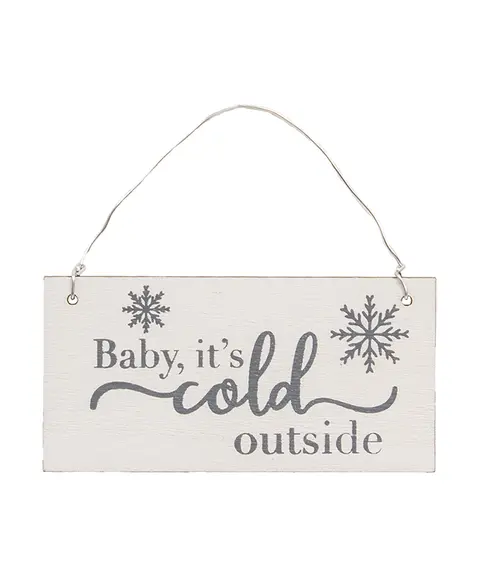 White Christmas Wood Ornament, 3/Set