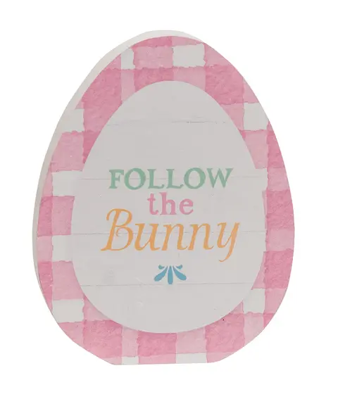 Follow the Bunny Wooden Egg Sitter, 3 Asstd.